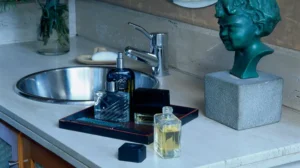 Perfumes in bathroom